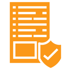 Document icon with a security shield.